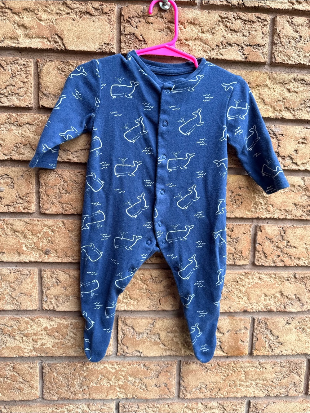 10/$25 • Primark Cotton Whale Print Snap Footed Sleeper